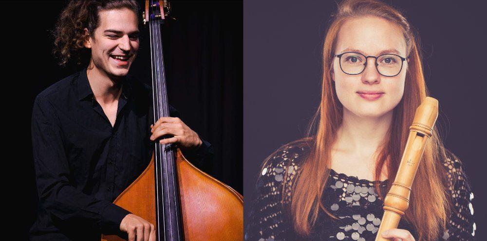 zwei Porträts mit Instrumenten